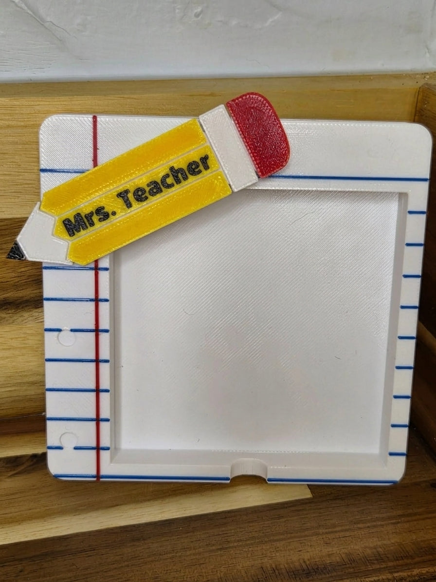 Personalized Teacher Pencil & Notebook Sticky Note Holder